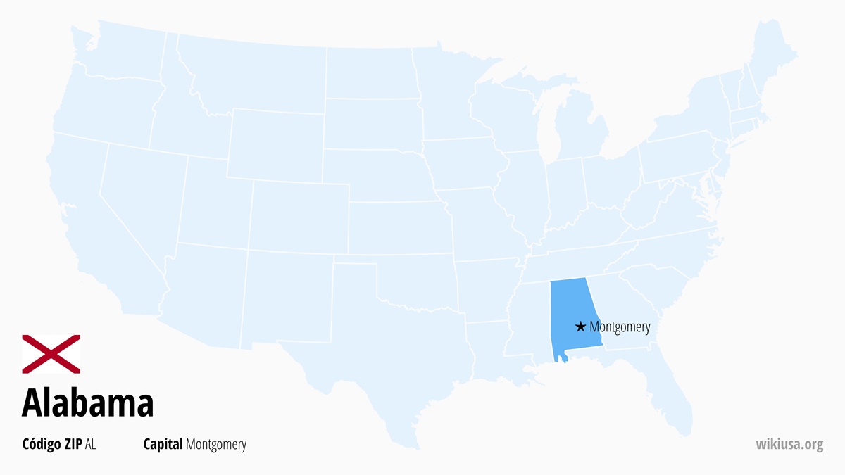 Mapa del Estado de Alabama | ¿Dónde está Alabama? | Alabama en EE.UU. – qué ver, capital, temperatura y mapa