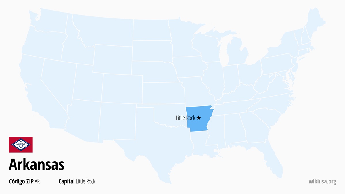 Mapa del Estado de Arkansas | ¿Dónde está Arkansas? | Arkansas en EE.UU. – qué ver, capital, temperatura y mapa