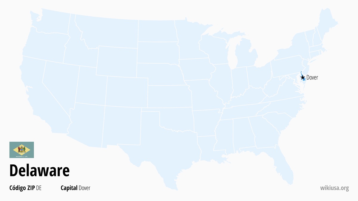 Mapa del Estado de Delaware | ¿Dónde está Delaware? | Delaware en EE.UU. – qué ver, capital, clima y mapa