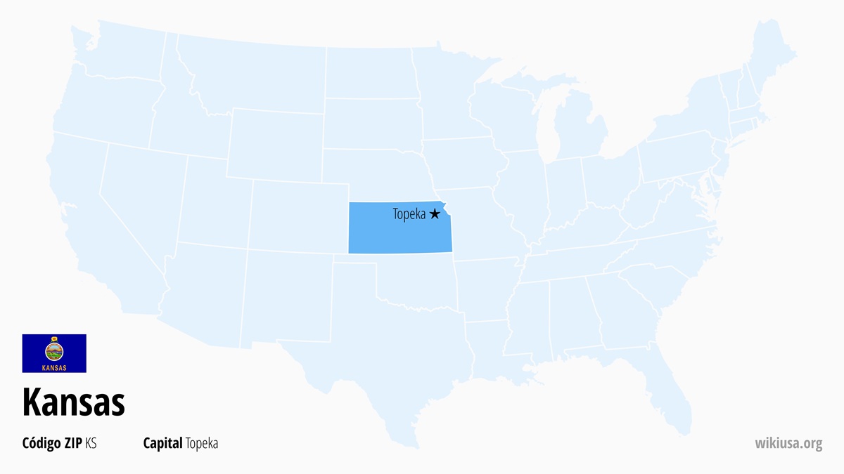 Mapa del Estado de Kansas | ¿Dónde está Kansas? | Kansas en EE.UU. – ciudades, qué ver, clima y mapa