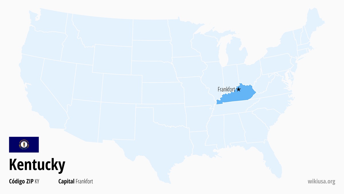 Mapa del Estado de Kentucky | ¿Dónde está Kentucky? | Kentucky en EE.UU. – capital, ciudades, qué ver y mapa