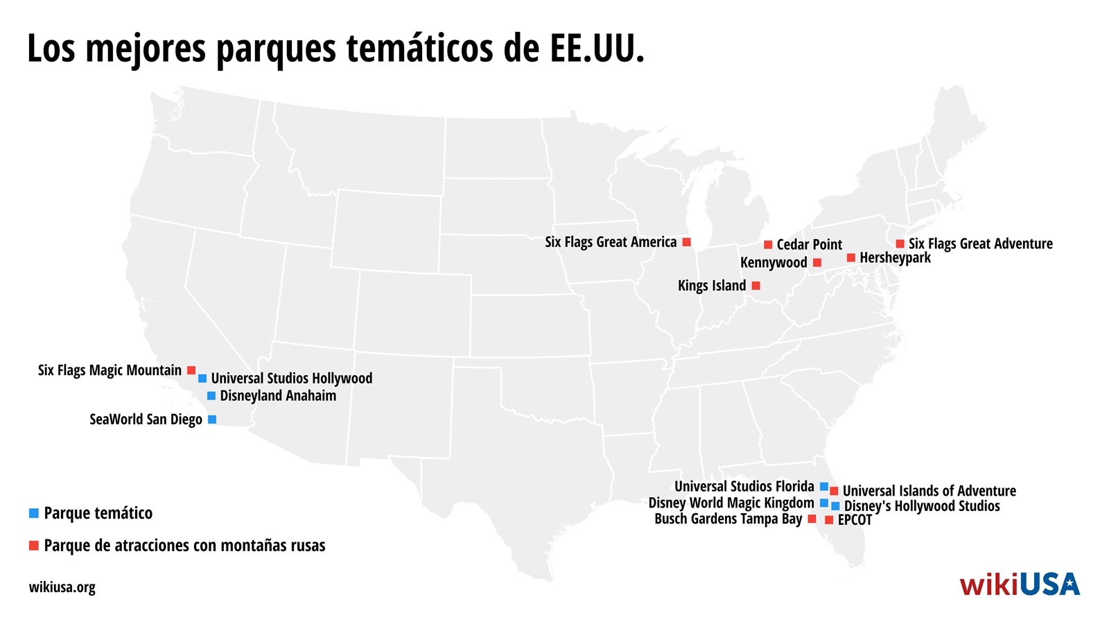 8 MEJORES parques temáticos de EE.UU. con montañas rusas