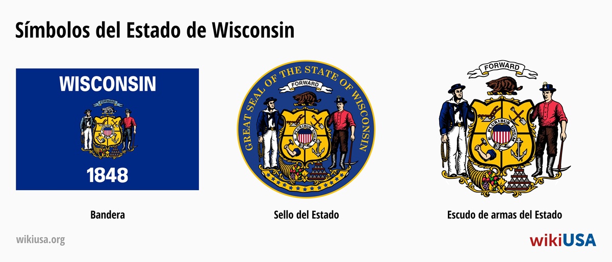 Bandera del Estado de Wisconsin | El Gran Sello del Estado de Wisconsin